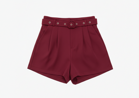 Short Alfaiataria C/Cinto Tecido Monocromático
