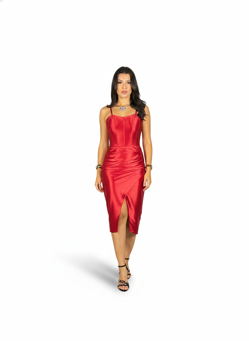 Vestido MIDI Fenda JKA