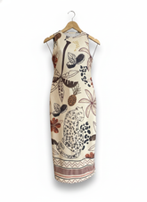 Vestido Canelado Estampado Mach