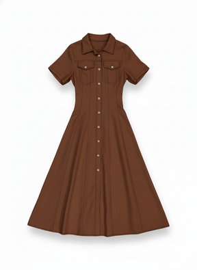 Vestido M/C Longo Botões