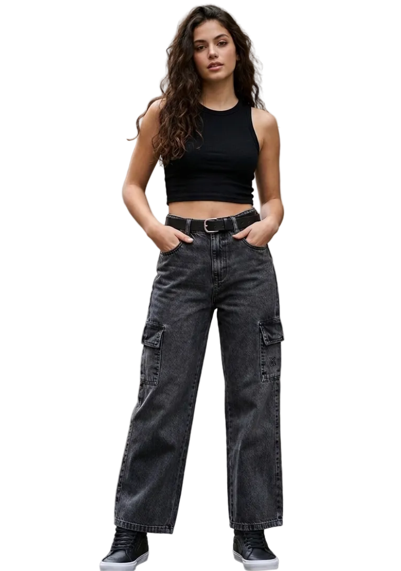 Calça wide Leg Cargo