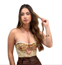 Corselet Estampado renda