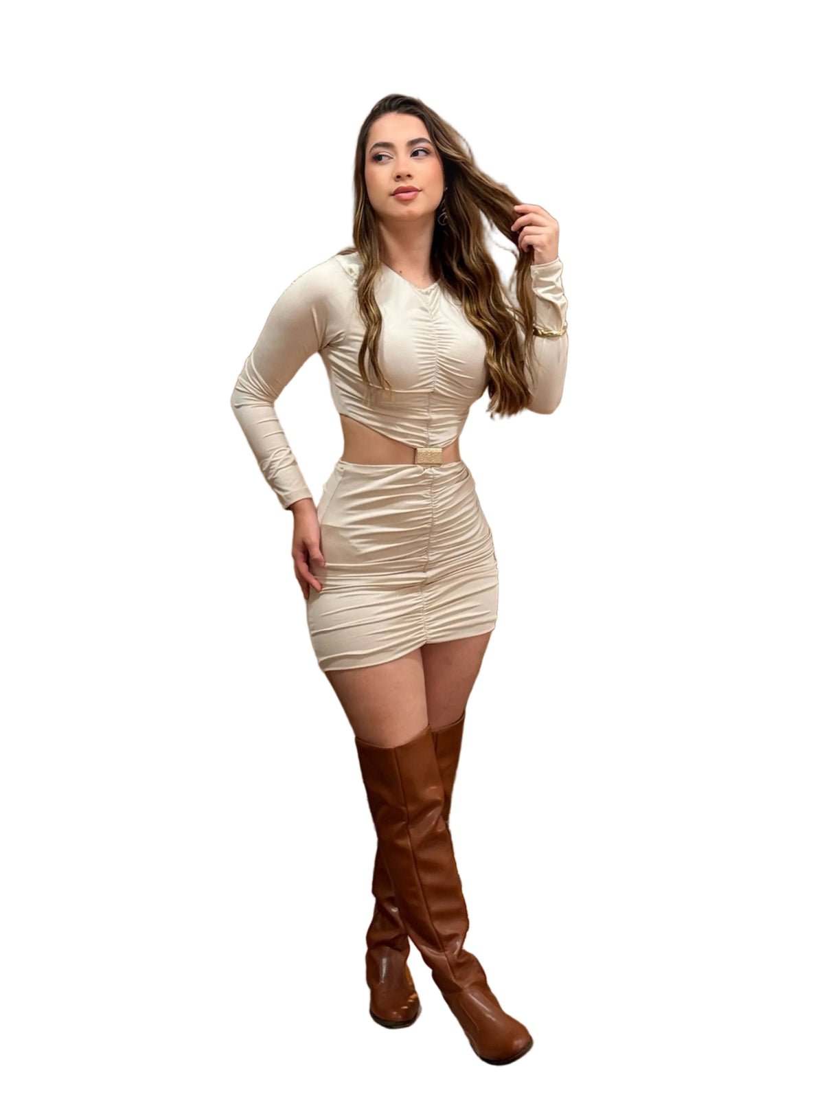 Vestido Franzido Poliamida