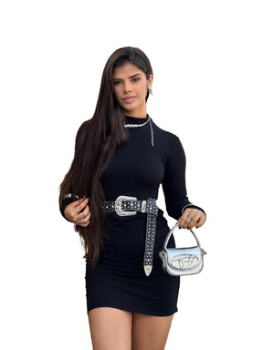 Vestido Canelado Premium Manga Longa 10655