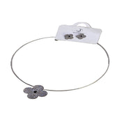 Kit Colar E Brinco Orgânico Flor 9000