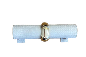 Bracelete Aço Inoxidável Textura Geométrica 10353