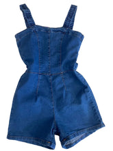 Macaquinho jeans alças