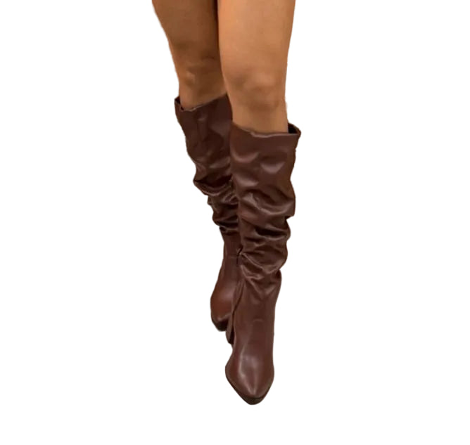 Bota franzida marrom 252854
