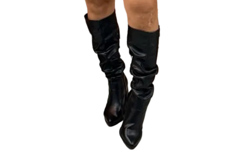 Bota franzida preta 252853
