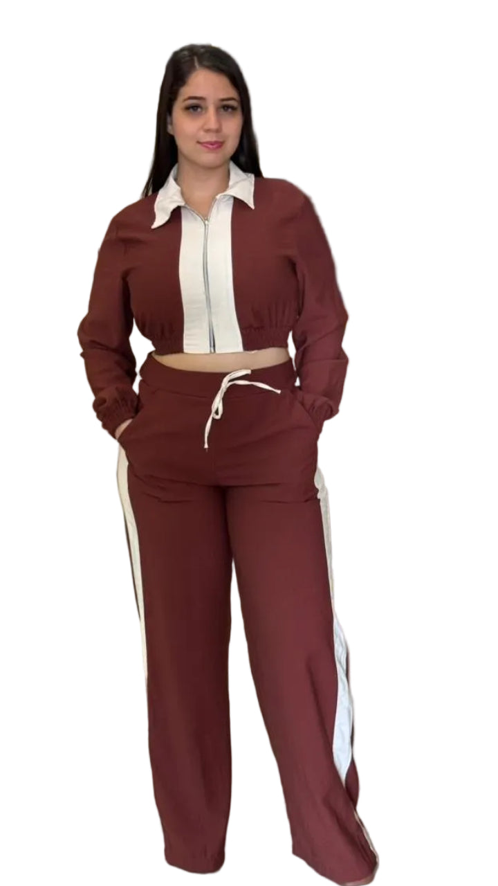Conjunto calça bicolor jaqueta