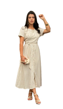 Vestido Linho M/C Botões