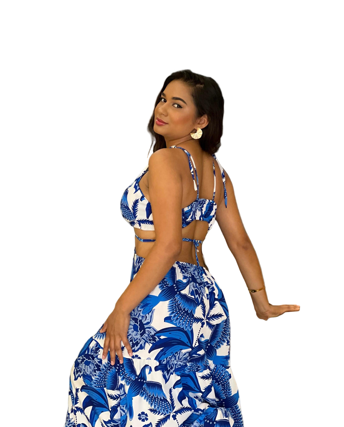 Vestido insp Farm Amarração na Cintura 9625