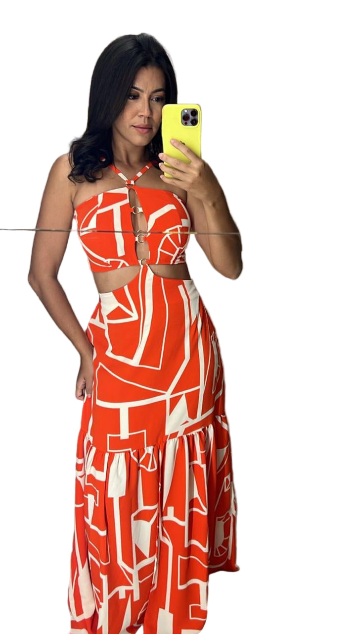 Vestido Longo C/Aros 9502