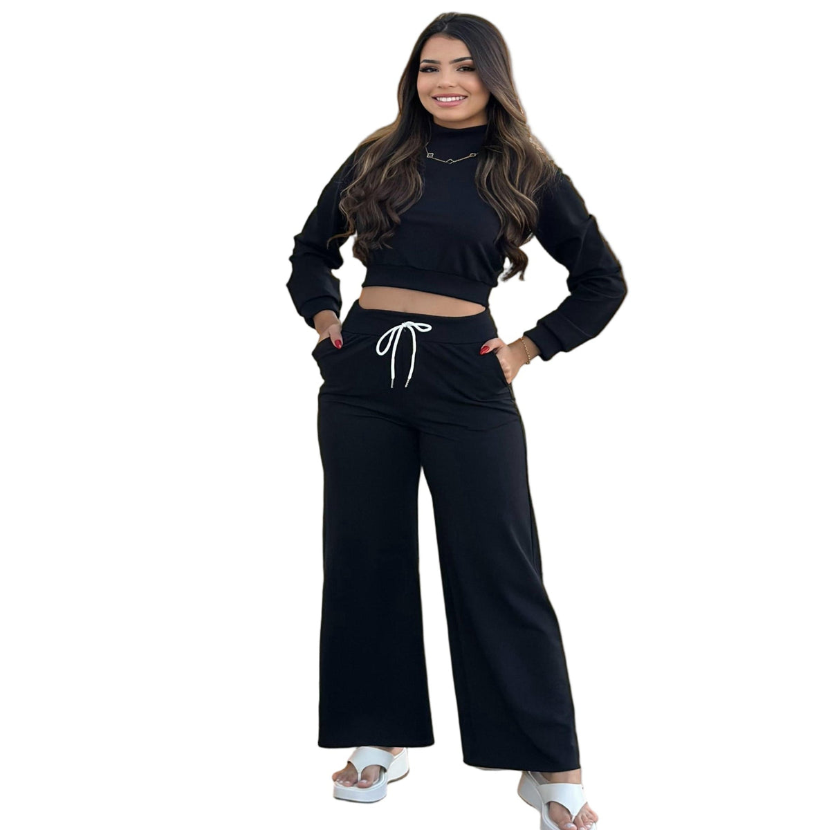 Conjunto Calça E Blusa Gola Lara 6070