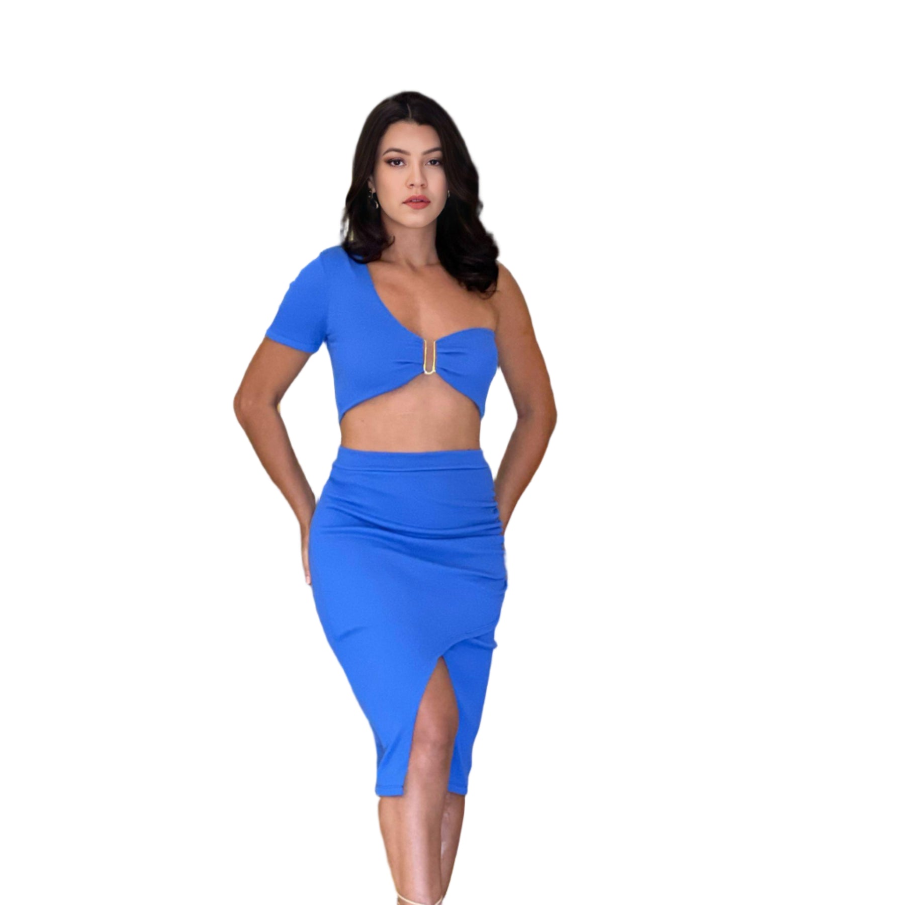 Conjunto Lara Saia Midi E Cropped 9243
