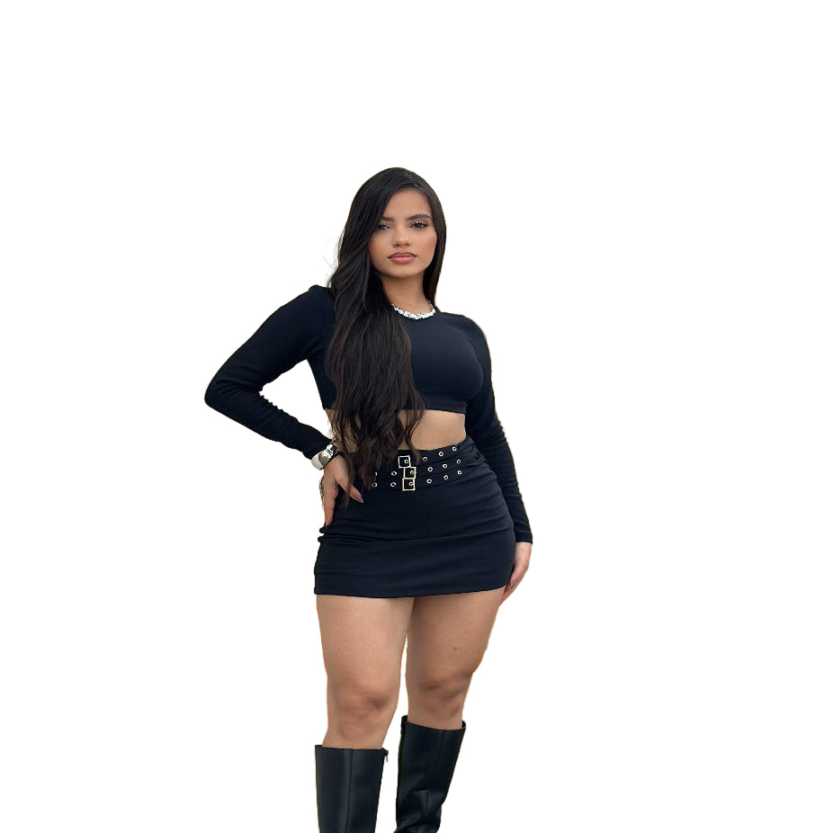 Conjunto Montaria Short E Saia Cinto Triplo 10576