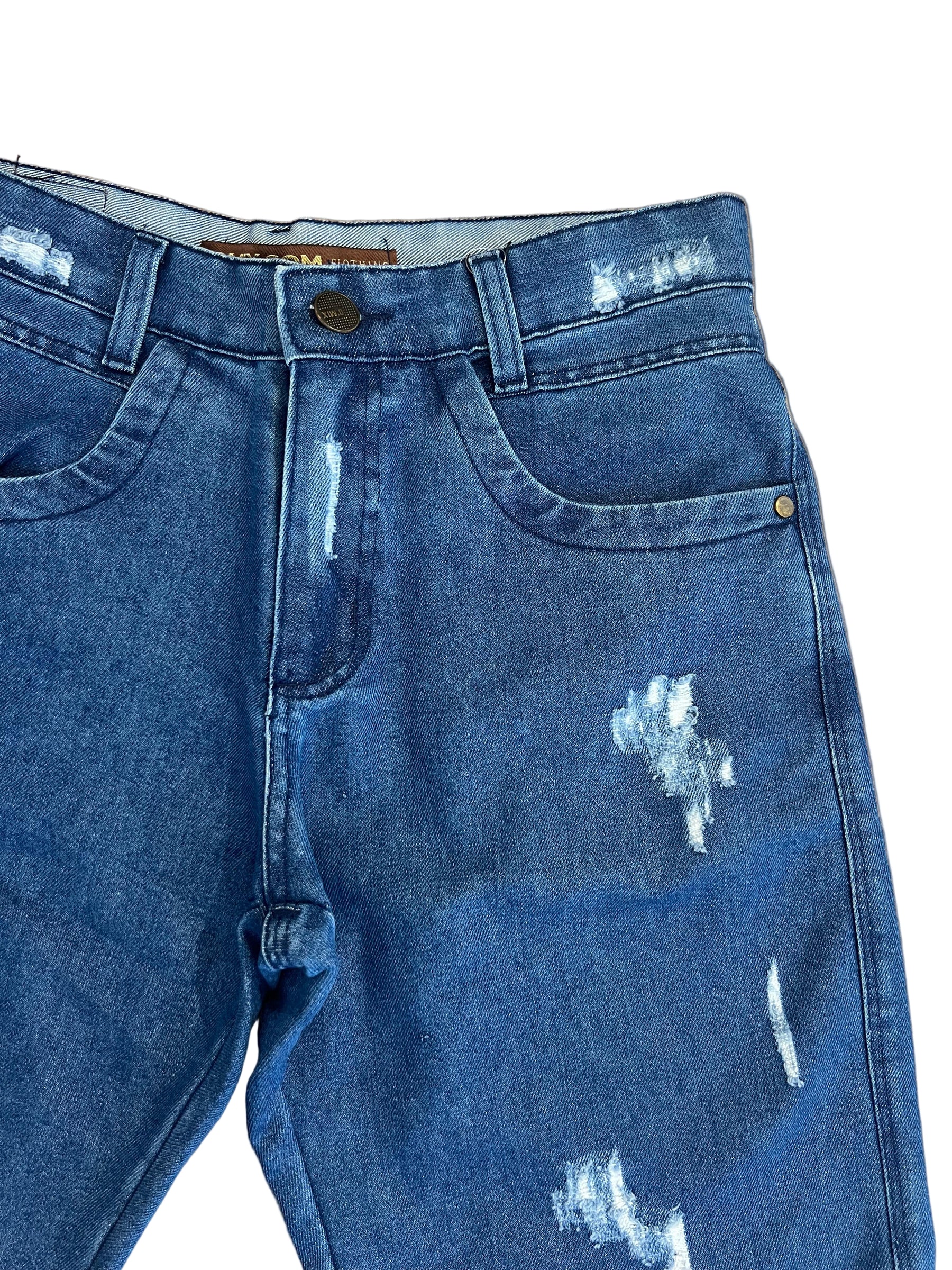 Bermuda Jeans Com Destroyd