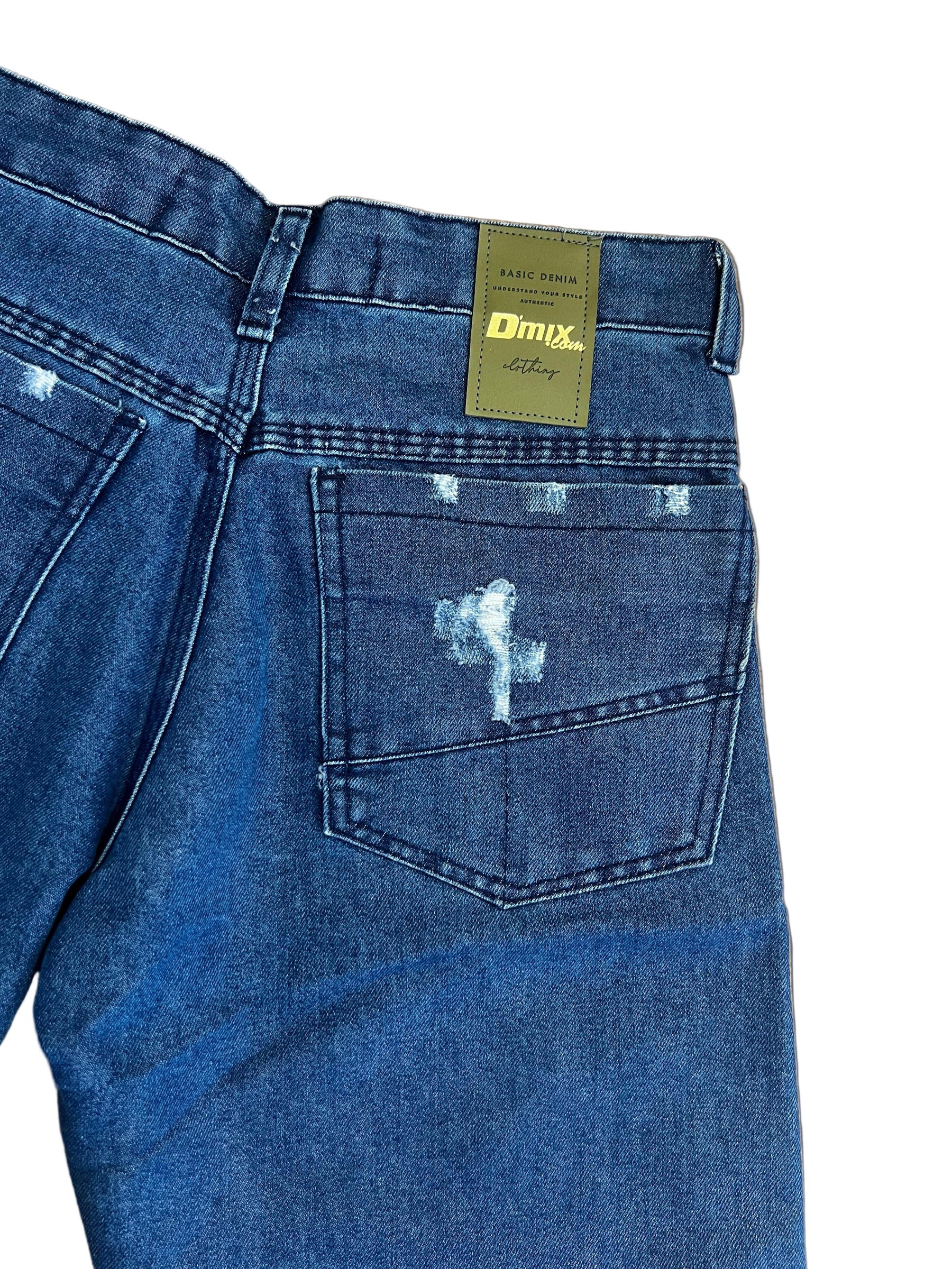 Bermuda Jeans Com Destroyd