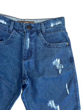 Bermuda Jeans Com Destroyd