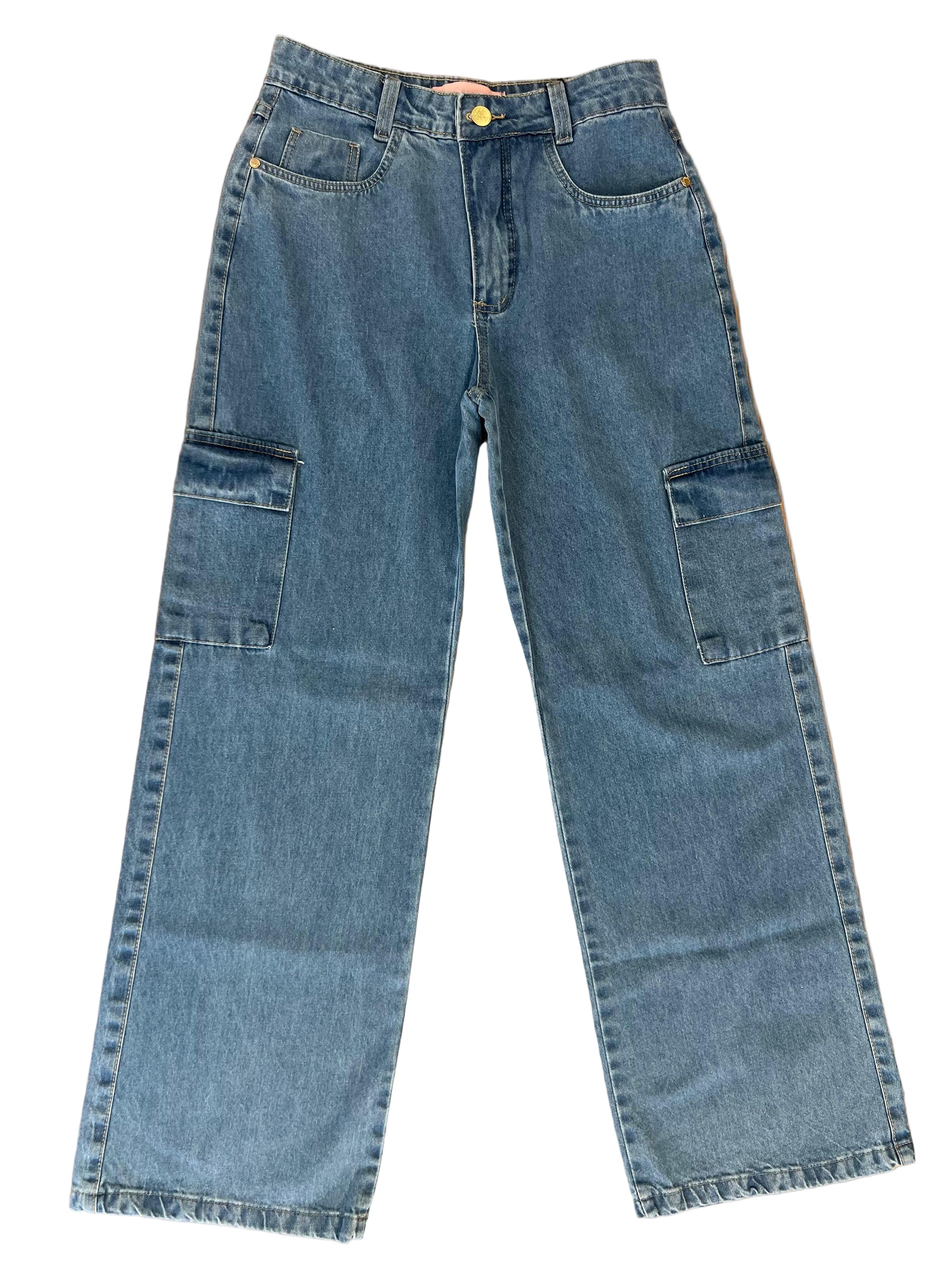 Calça Idise Wide Leg cargo Jeans 10704