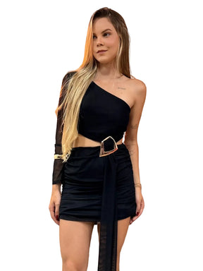 Vestido Tule Manga única 02