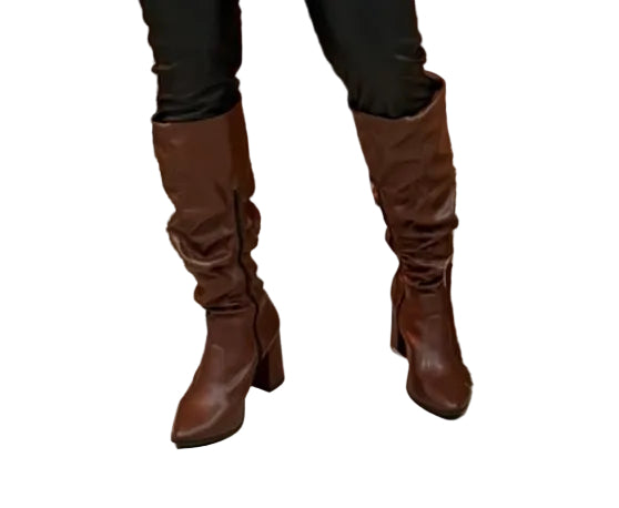 Bota franzida marrom 252854