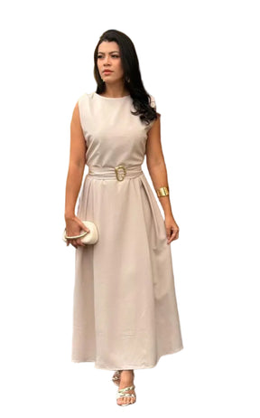 Vestido longuete fluído Famis